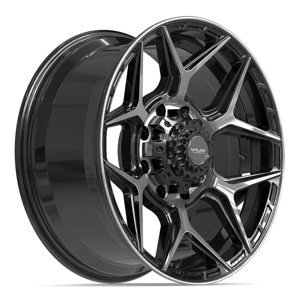 4PLAY 4P06 Wheels - Gloss Black Brushed with Tinted Clear