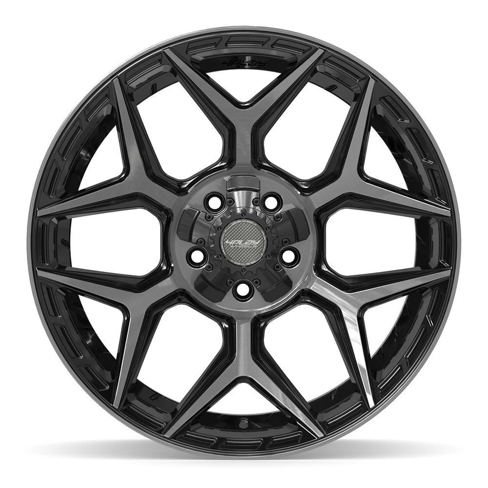 4PLAY 4P06 Wheels - Gloss Black Brushed with Tinted Clear