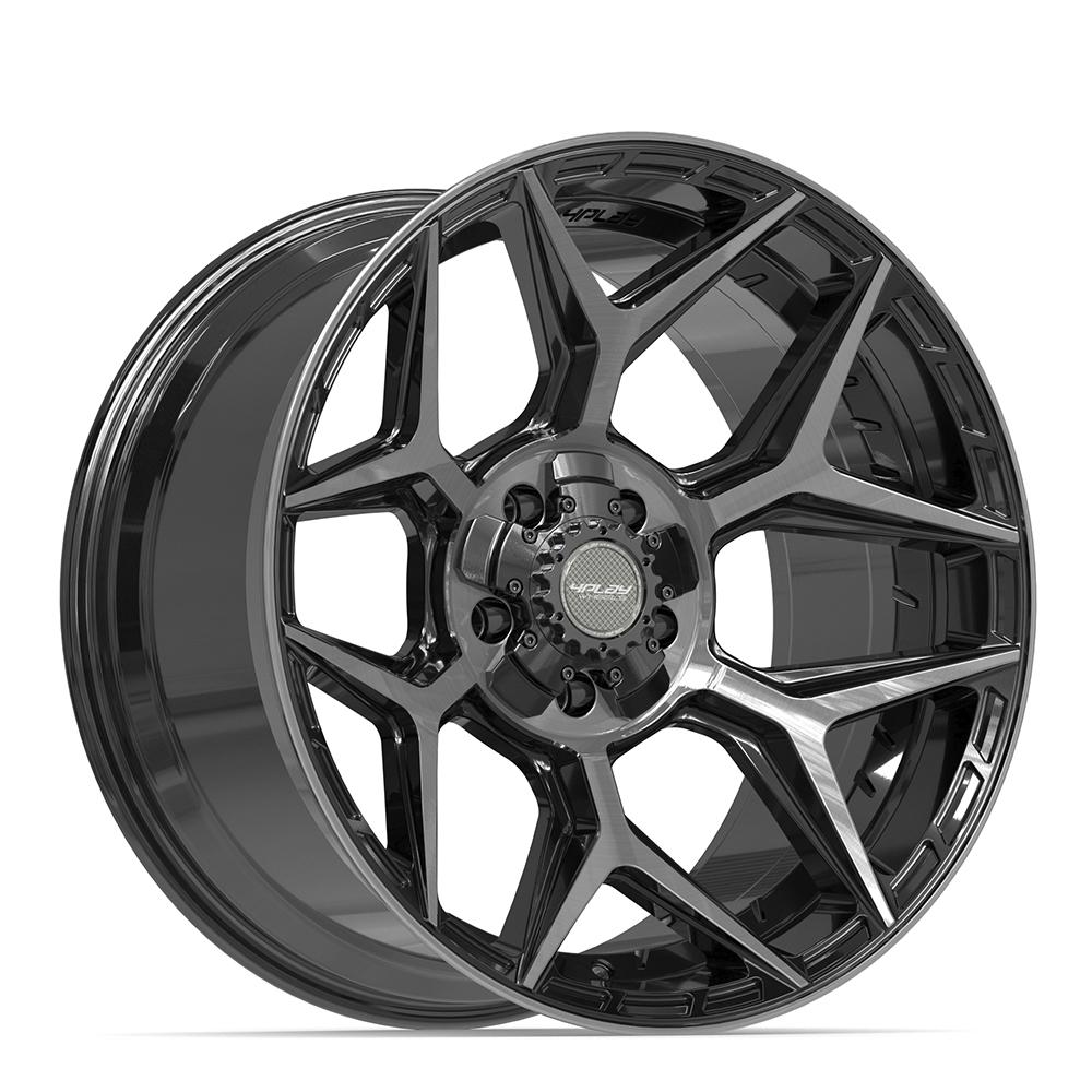 4PLAY 4P06 Wheels - Gloss Black Brushed with Tinted Clear
