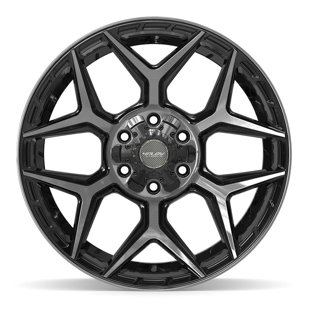 4PLAY 4P06 Wheels - Gloss Black Brushed with Tinted Clear