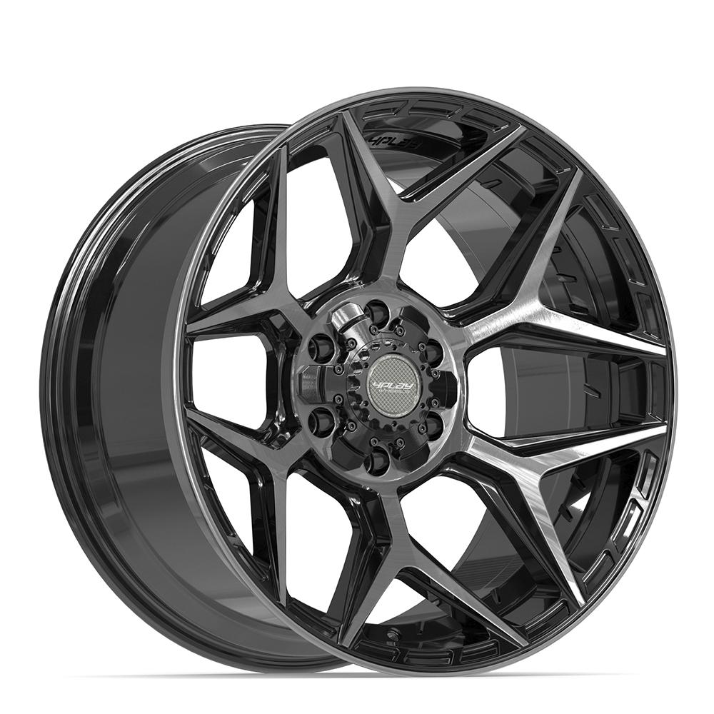 4PLAY 4P06 Wheels - Gloss Black Brushed with Tinted Clear