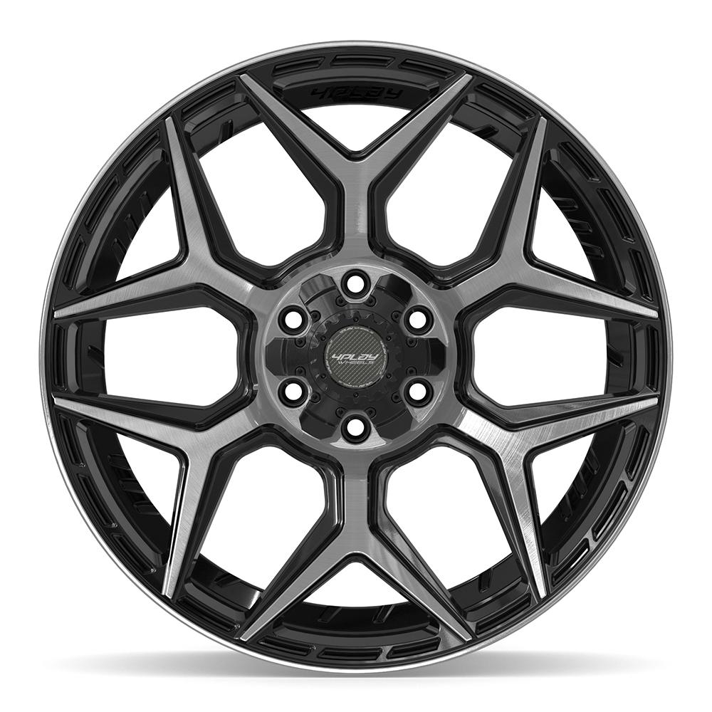 4PLAY 4P06 Wheels - Gloss Black Brushed with Tinted Clear