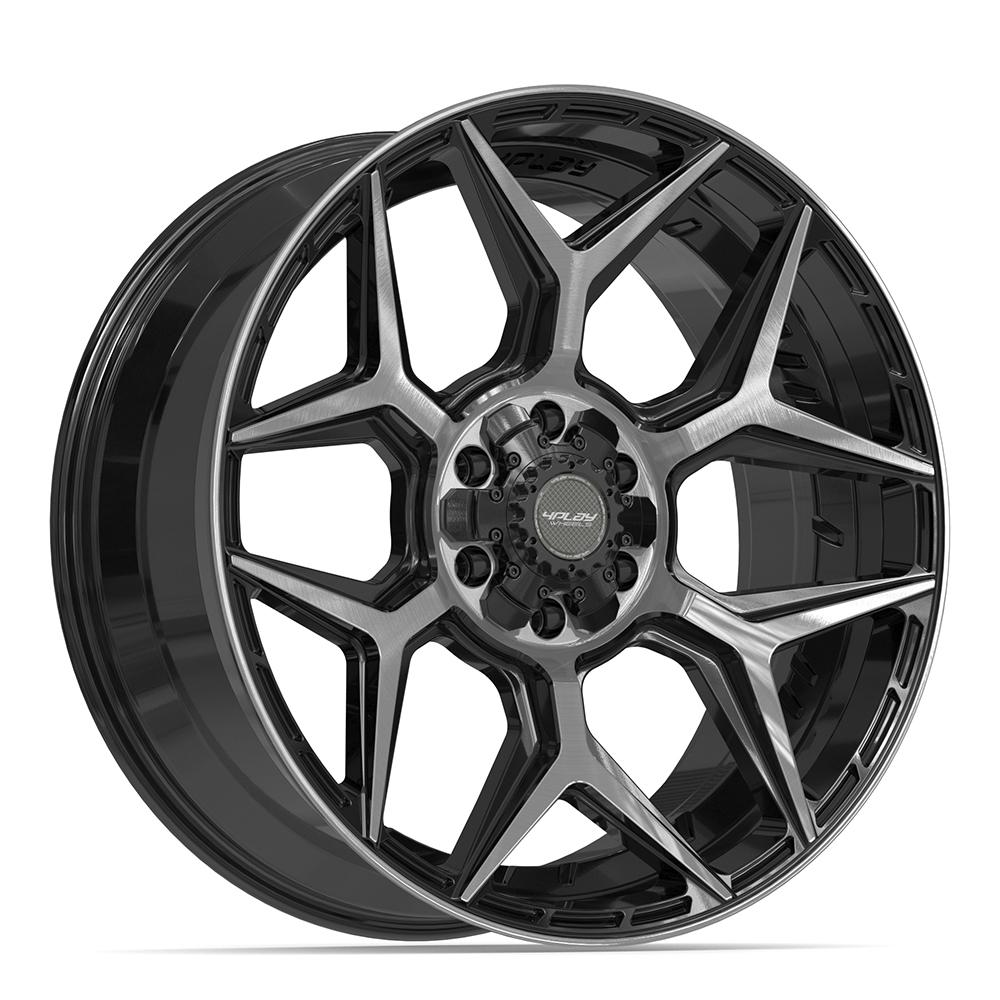 4PLAY 4P06 Wheels - Gloss Black Brushed with Tinted Clear