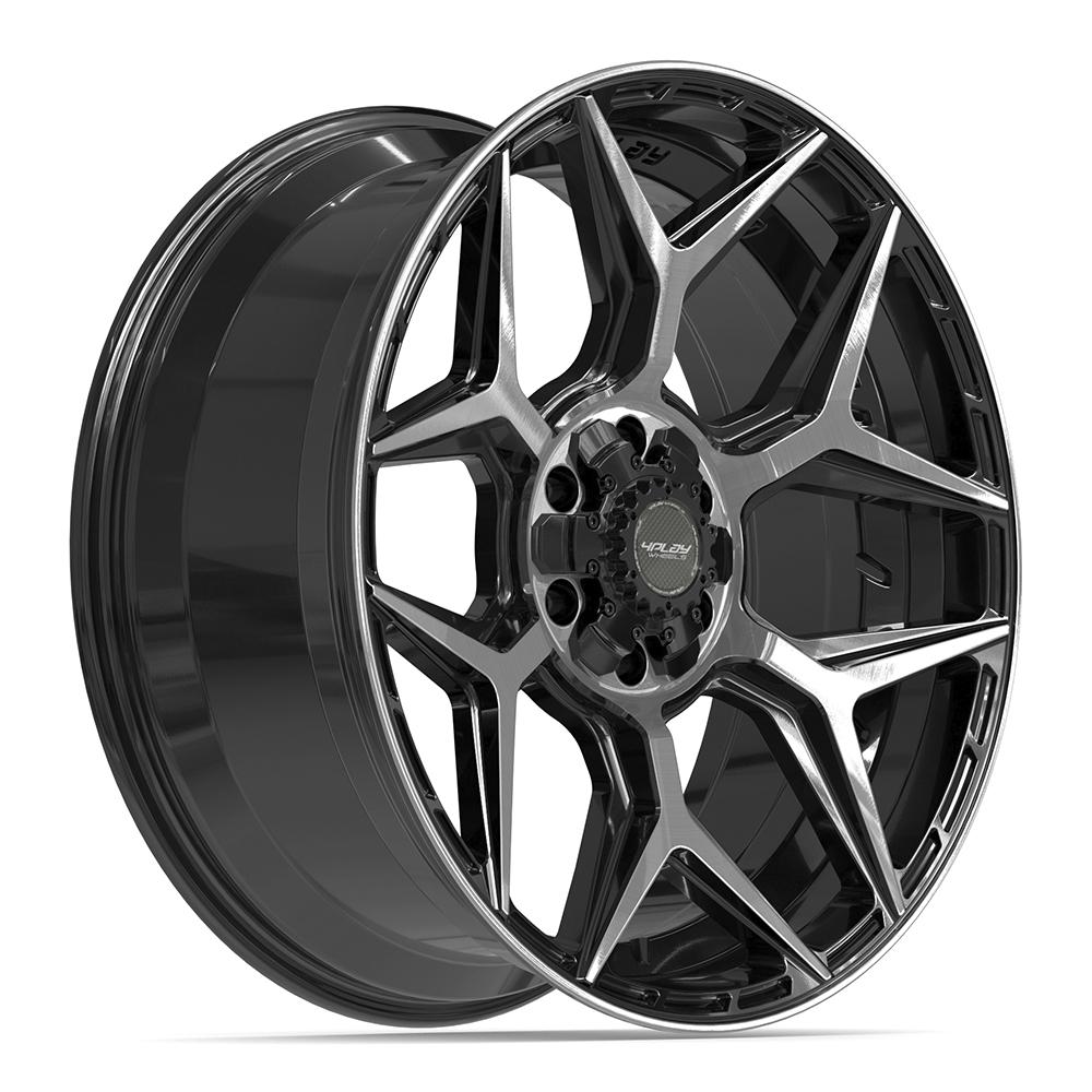 4PLAY 4P06 Wheels - Gloss Black Brushed with Tinted Clear