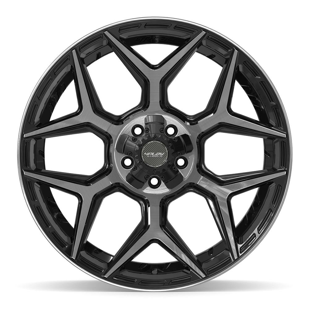 4PLAY 4P06 Wheels - Gloss Black Brushed with Tinted Clear