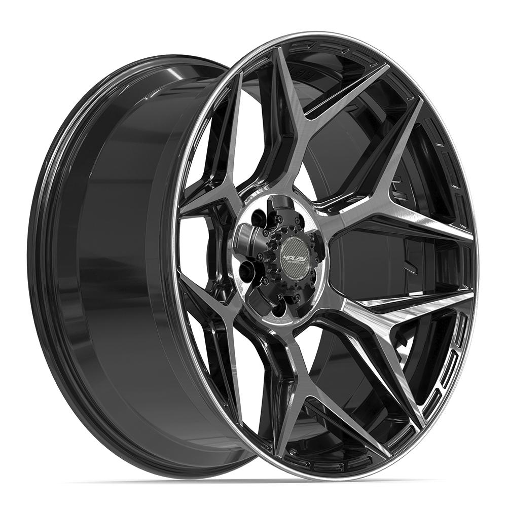 4PLAY 4P06 Wheels - Gloss Black Brushed with Tinted Clear