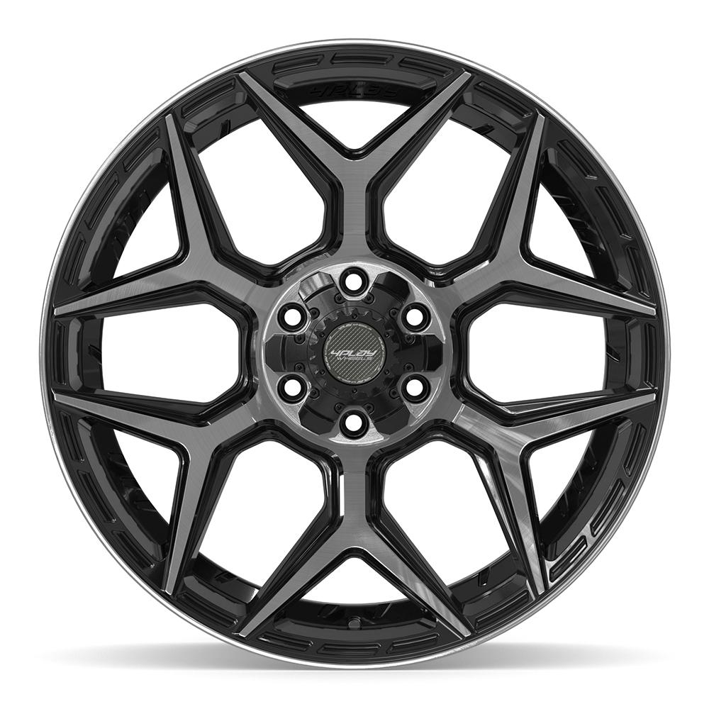 4PLAY 4P06 Wheels - Gloss Black Brushed with Tinted Clear