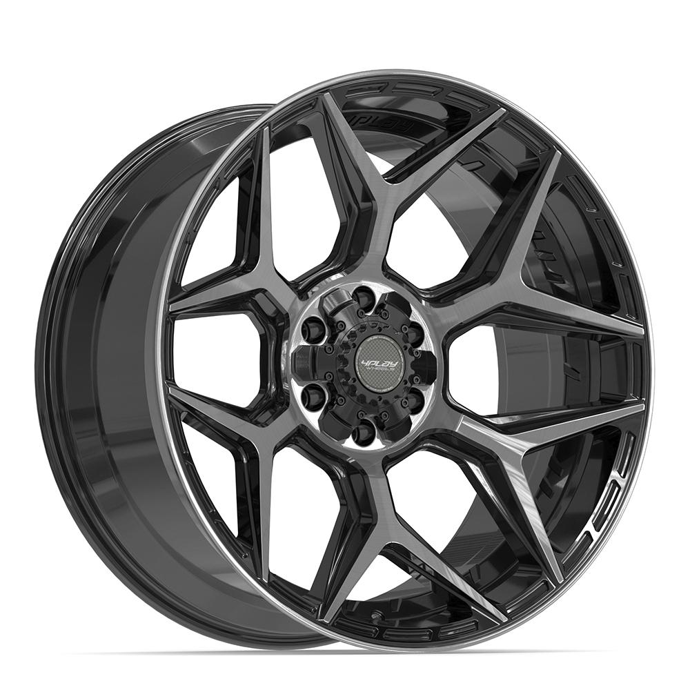 4PLAY 4P06 Wheels - Gloss Black Brushed with Tinted Clear
