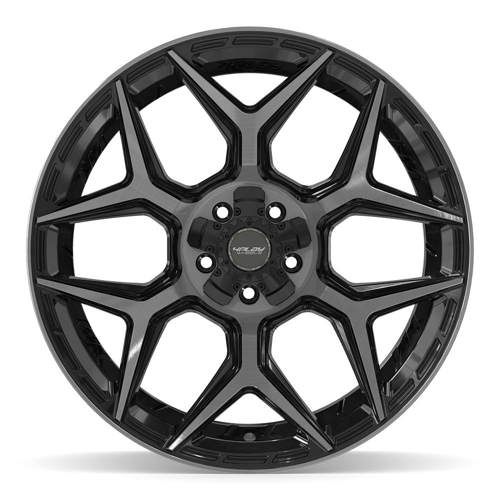 4PLAY 4P06 Wheels - Gloss Black Brushed with Tinted Clear