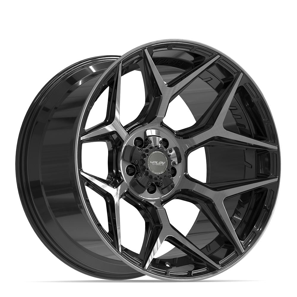 4PLAY 4P06 Wheels - Gloss Black Brushed with Tinted Clear