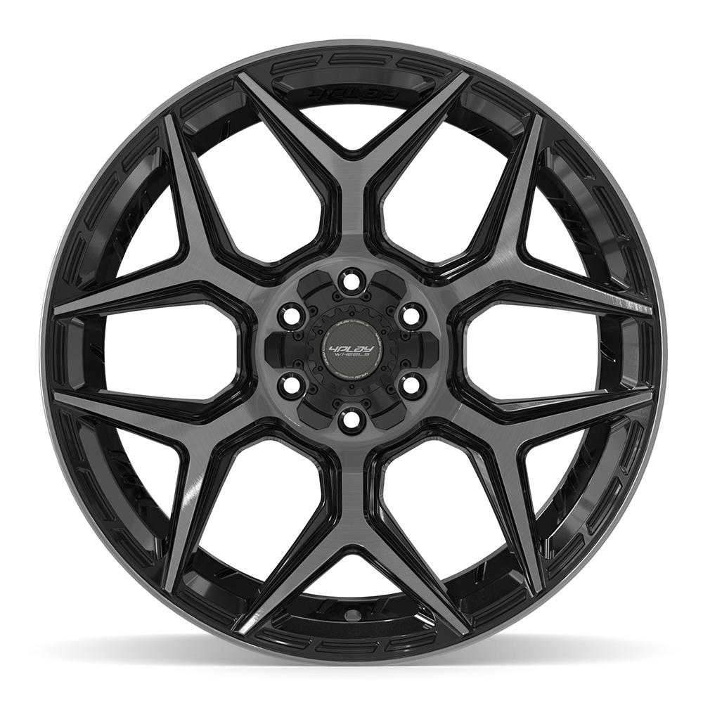4PLAY 4P06 Wheels - Gloss Black Brushed with Tinted Clear