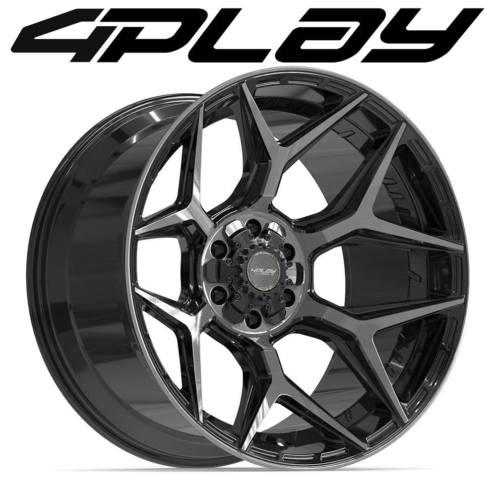 4PLAY 4P06 Wheels - Gloss Black Brushed with Tinted Clear