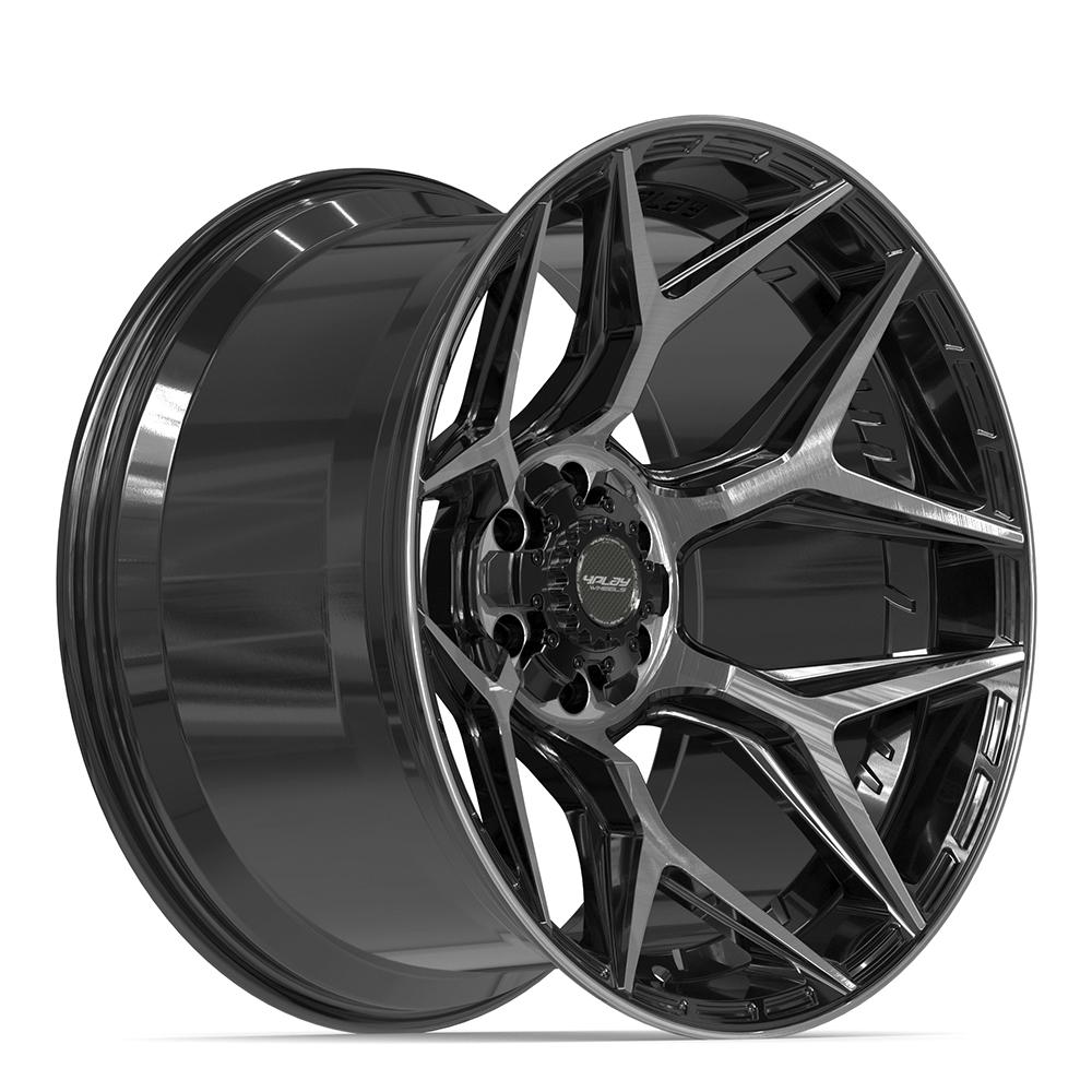 4PLAY 4P06 Wheels - Gloss Black Brushed with Tinted Clear