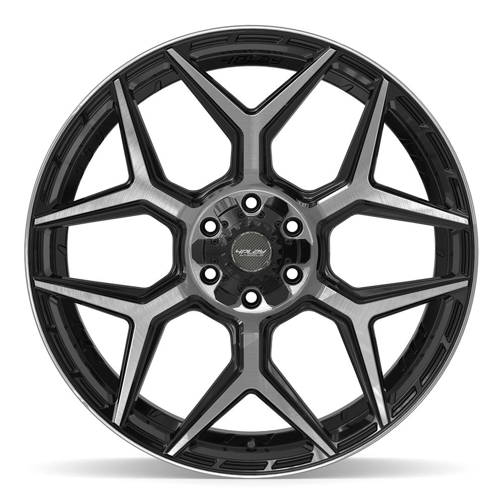 4PLAY 4P06 Wheels - Gloss Black Brushed with Tinted Clear