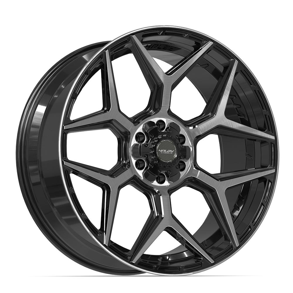 4PLAY 4P06 Wheels - Gloss Black Brushed with Tinted Clear