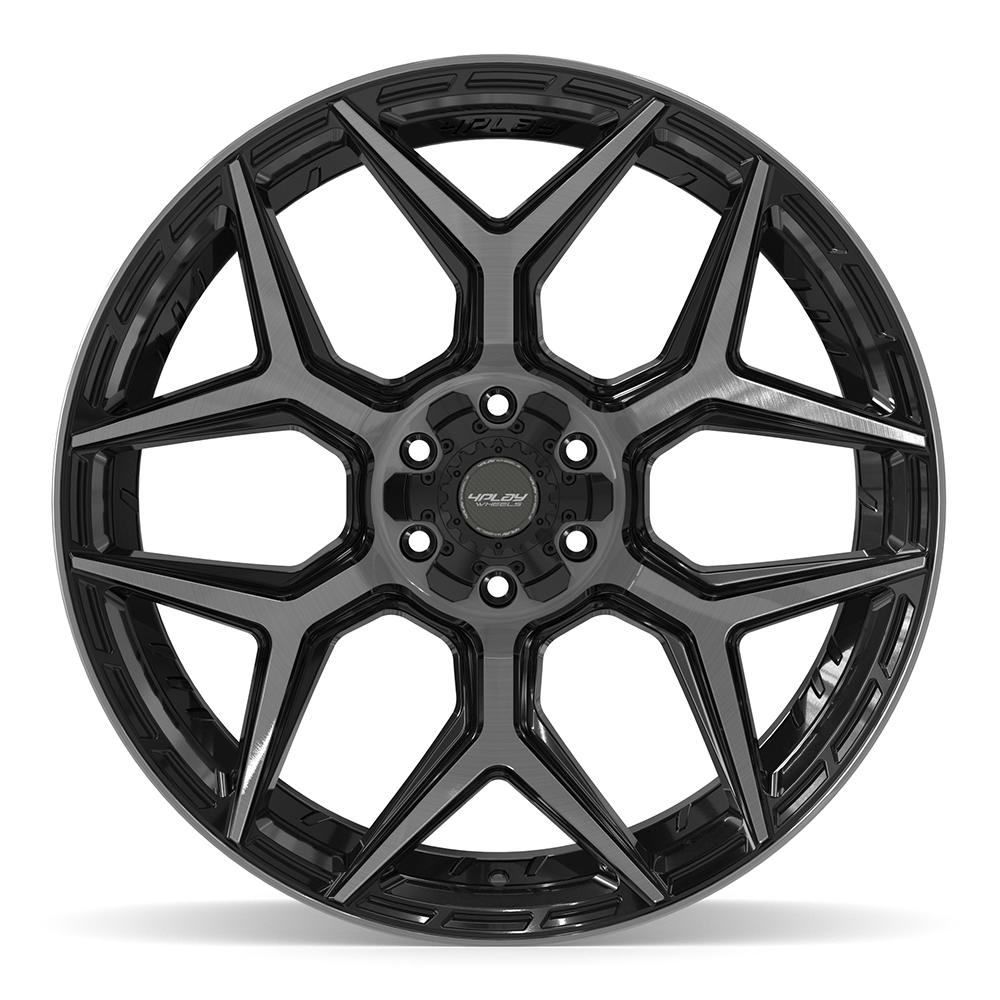 4PLAY 4P06 Wheels - Gloss Black Brushed with Tinted Clear