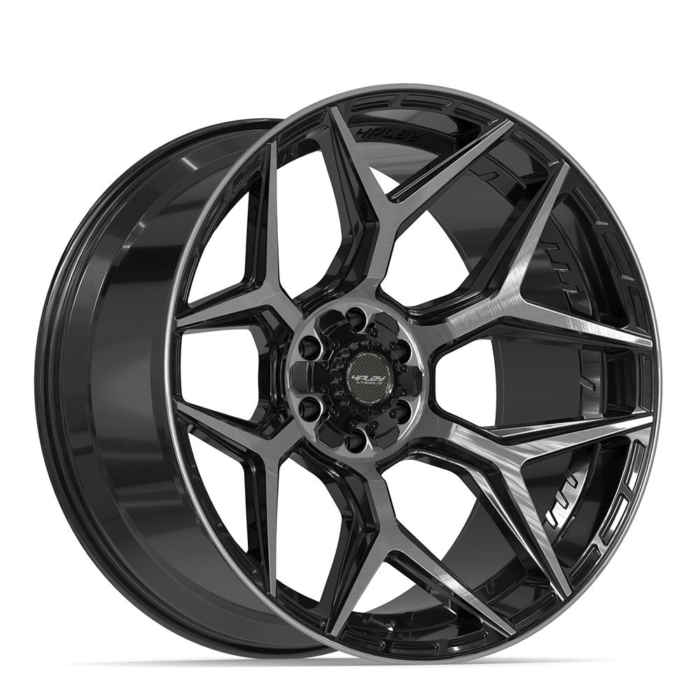 4PLAY 4P06 Wheels - Gloss Black Brushed with Tinted Clear