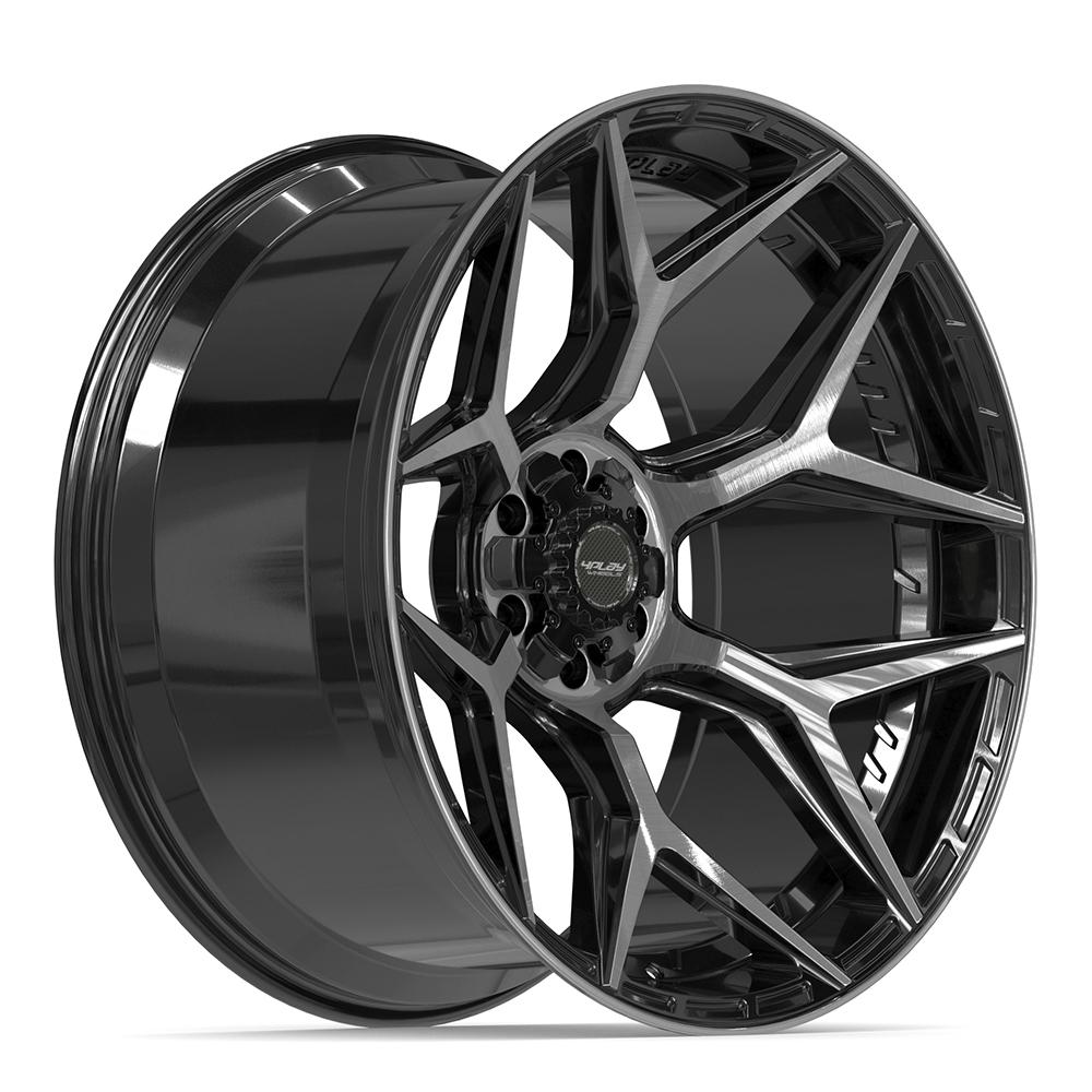 4PLAY 4P06 Wheels - Gloss Black Brushed with Tinted Clear