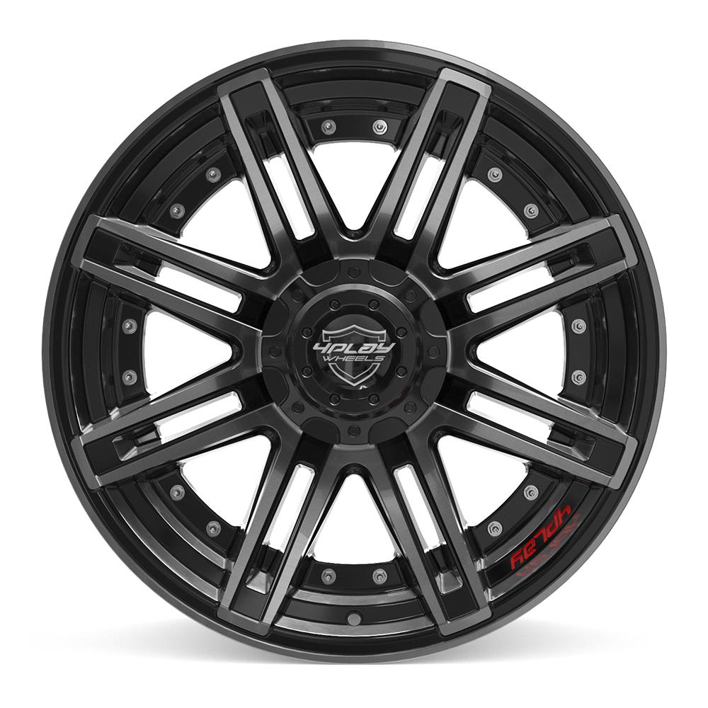 4PLAY 4P08 Wheels - Gloss Black Brushed with Tinted Clear