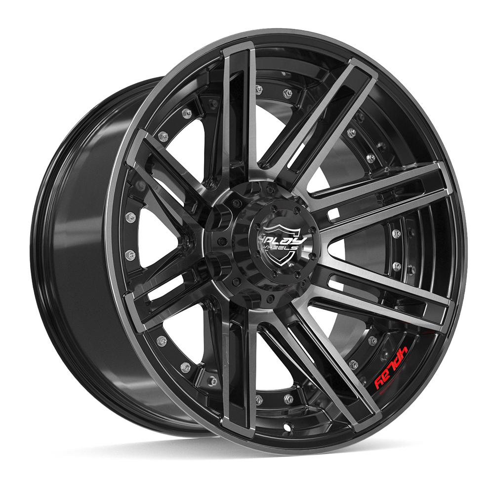 4PLAY 4P08 Wheels - Gloss Black Brushed with Tinted Clear