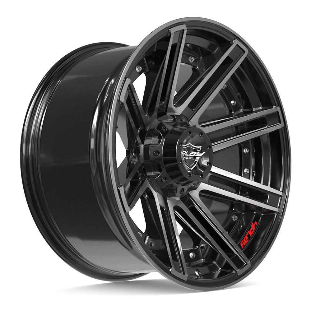 4PLAY 4P08 Wheels - Gloss Black Brushed with Tinted Clear