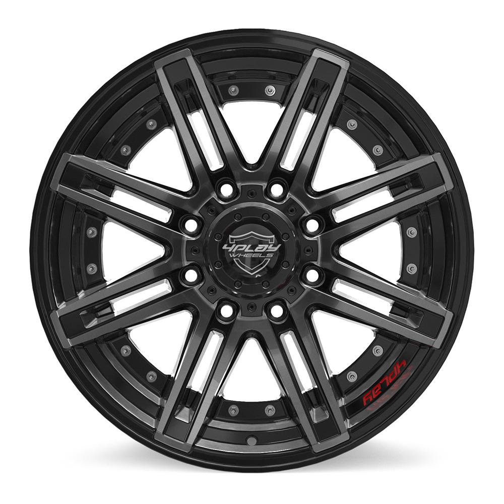 4PLAY 4P08 Wheels - Gloss Black Brushed with Tinted Clear