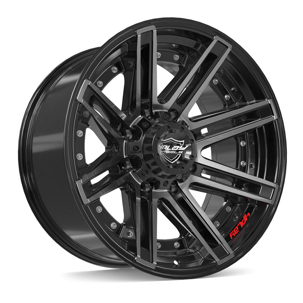 4PLAY 4P08 Wheels - Gloss Black Brushed with Tinted Clear