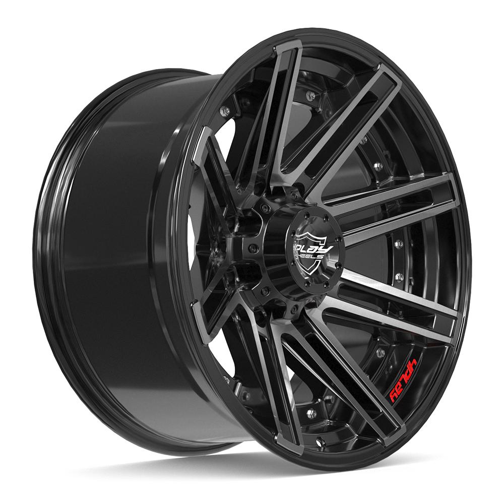 4PLAY 4P08 Wheels - Gloss Black Brushed with Tinted Clear