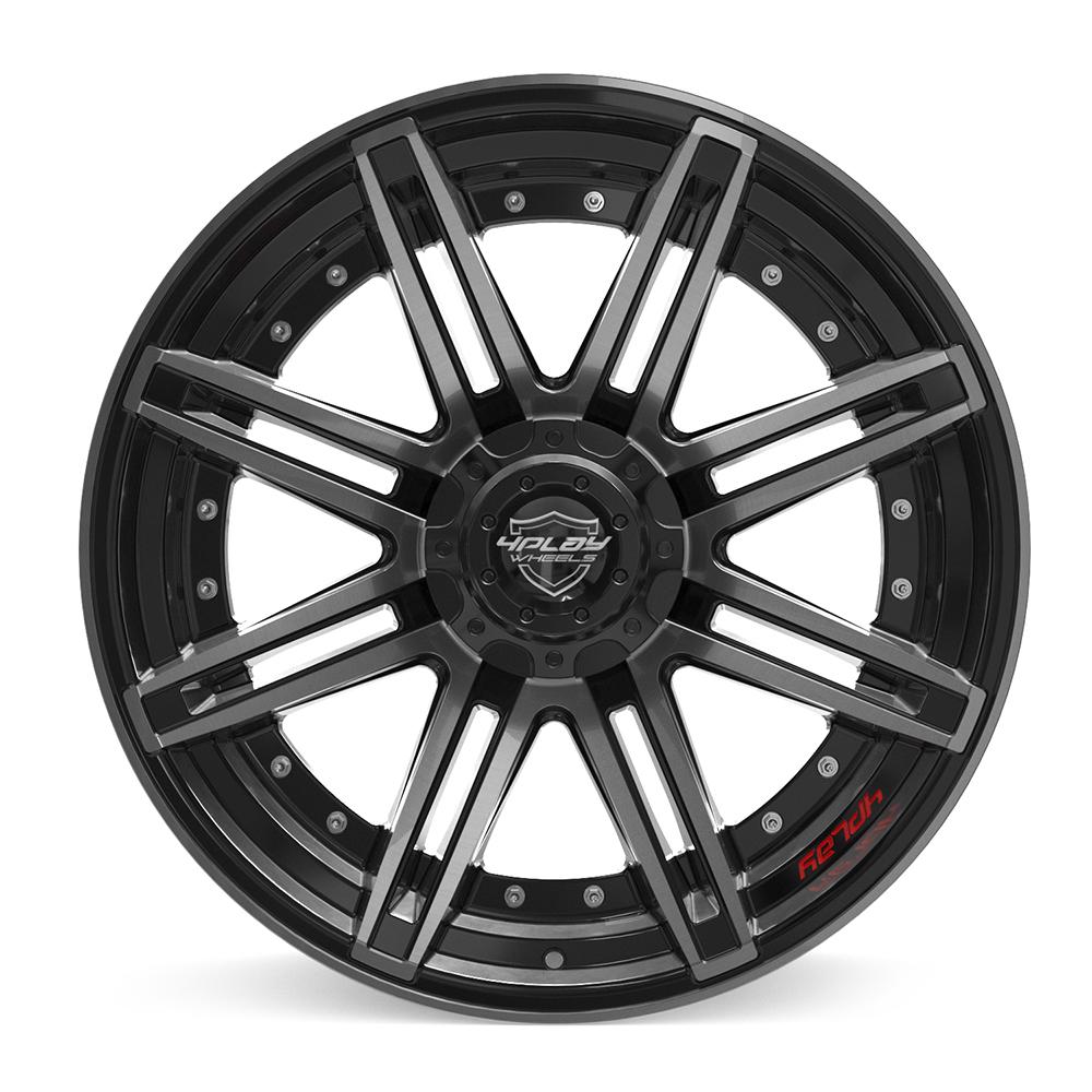 4PLAY 4P08 Wheels - Gloss Black Brushed with Tinted Clear
