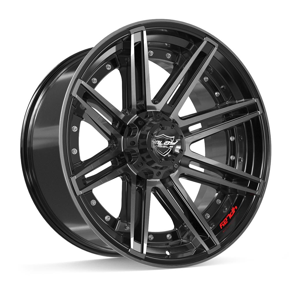 4PLAY 4P08 Wheels - Gloss Black Brushed with Tinted Clear