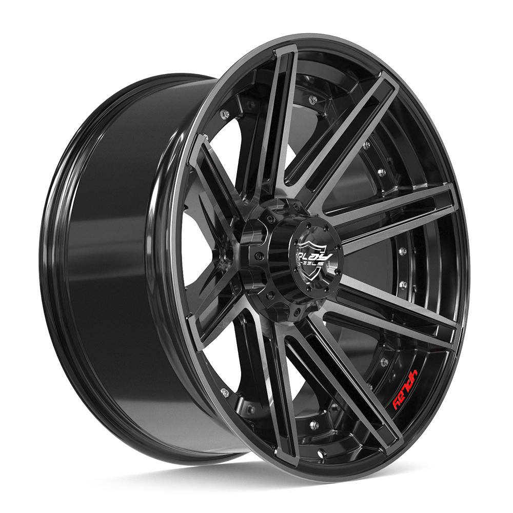 4PLAY 4P08 Wheels - Gloss Black Brushed with Tinted Clear