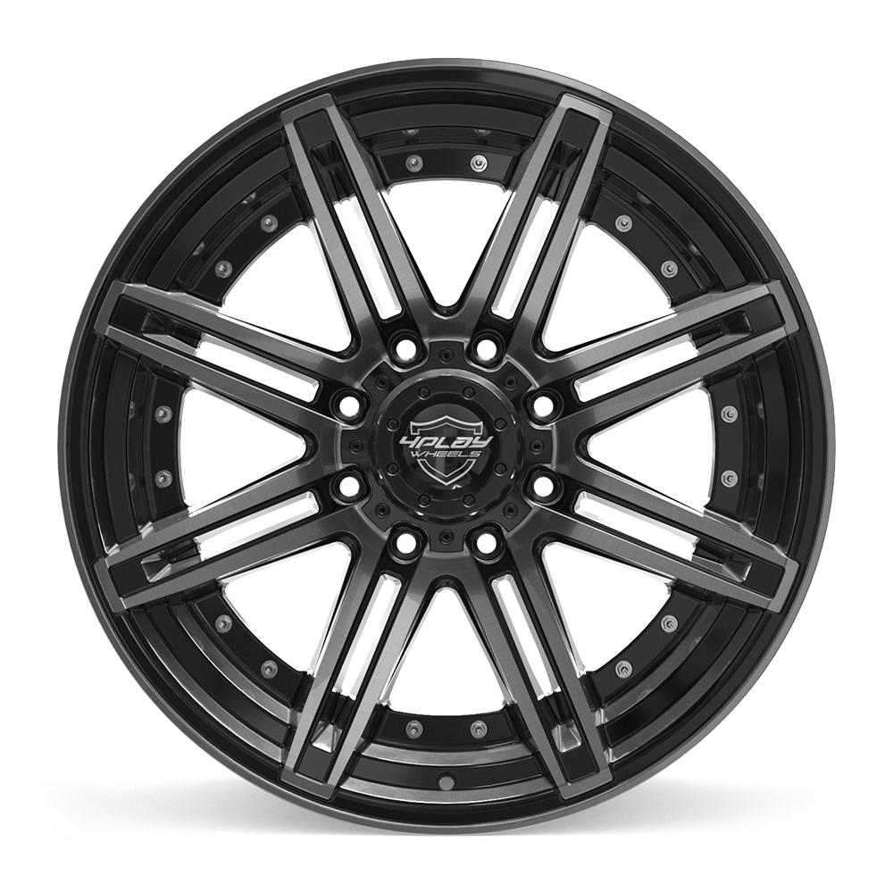 4PLAY 4P08 Wheels - Gloss Black Brushed with Tinted Clear
