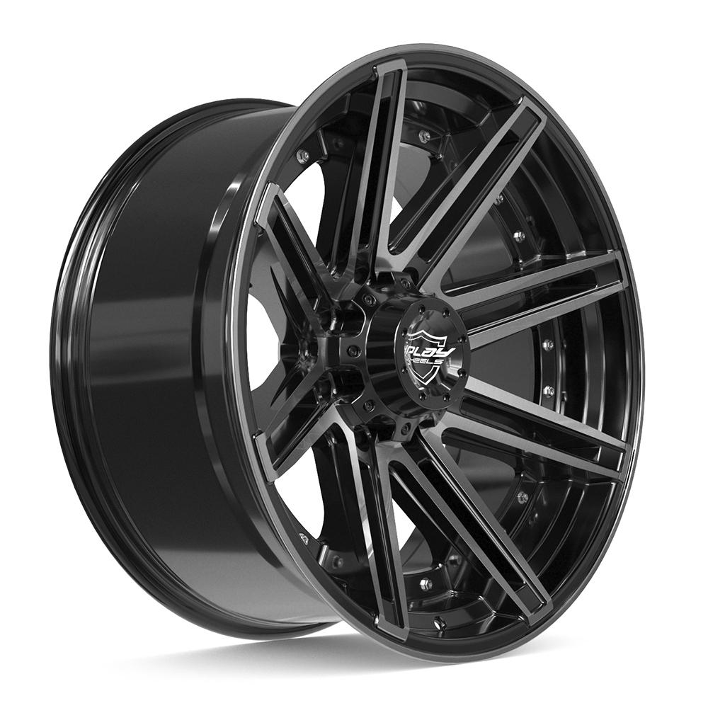 4PLAY 4P08 Wheels - Gloss Black Brushed with Tinted Clear