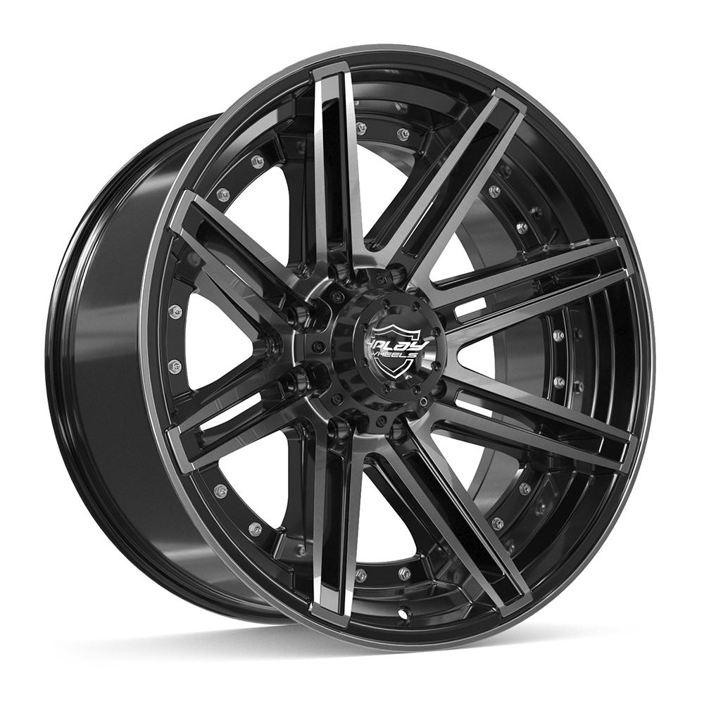 4PLAY 4P08 Wheels - Gloss Black Brushed with Tinted Clear