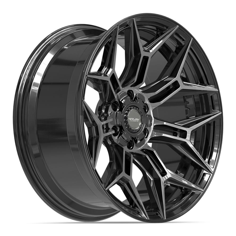 4PLAY 4P44 Wheels - Gloss Black Brushed with Tinted Clear