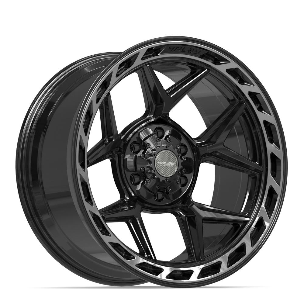 4PLAY 4P55 Wheels - Gloss Black Brushed with Tinted Clear