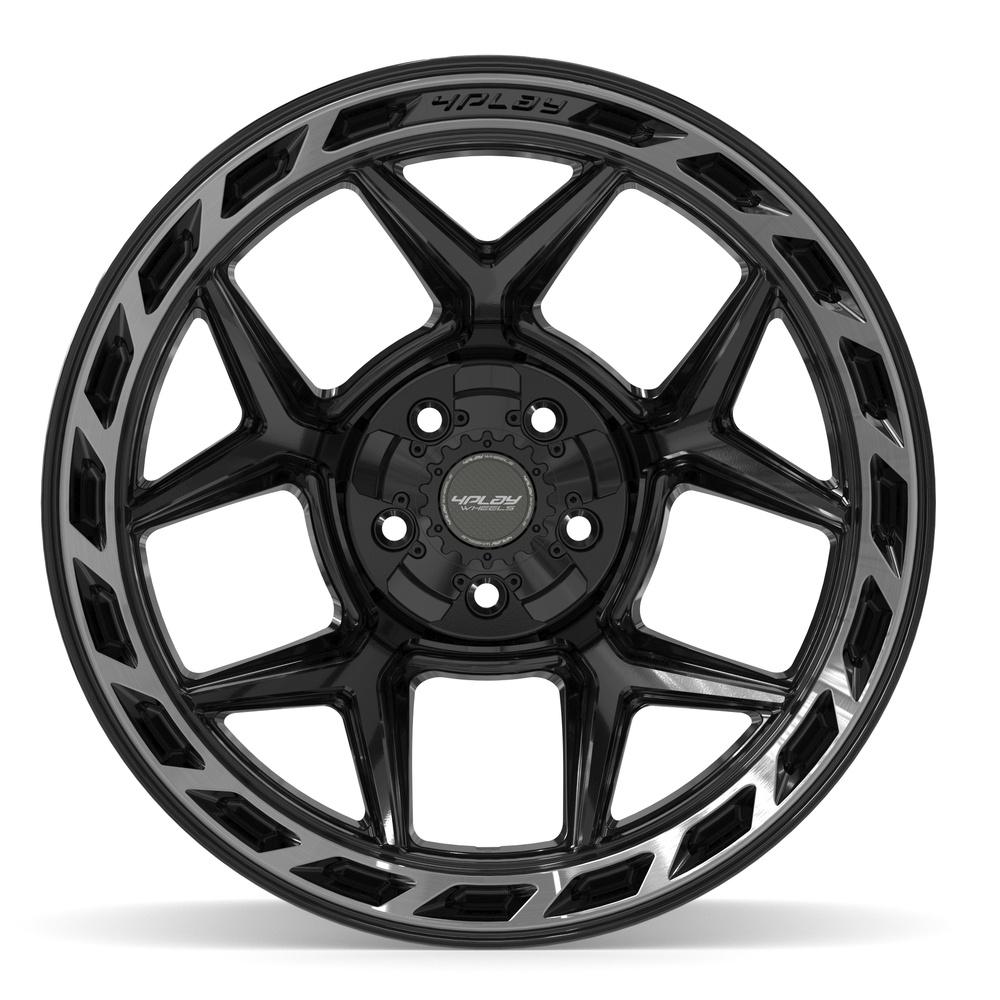 4PLAY 4P55 Wheels - Gloss Black Brushed with Tinted Clear