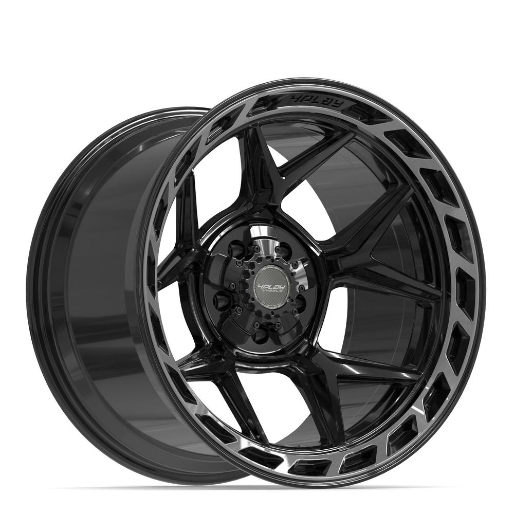 4PLAY 4P55 Wheels - Gloss Black Brushed with Tinted Clear