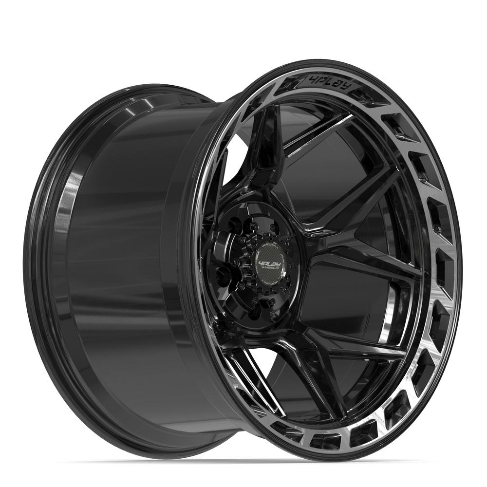4PLAY 4P55 Wheels - Gloss Black Brushed with Tinted Clear
