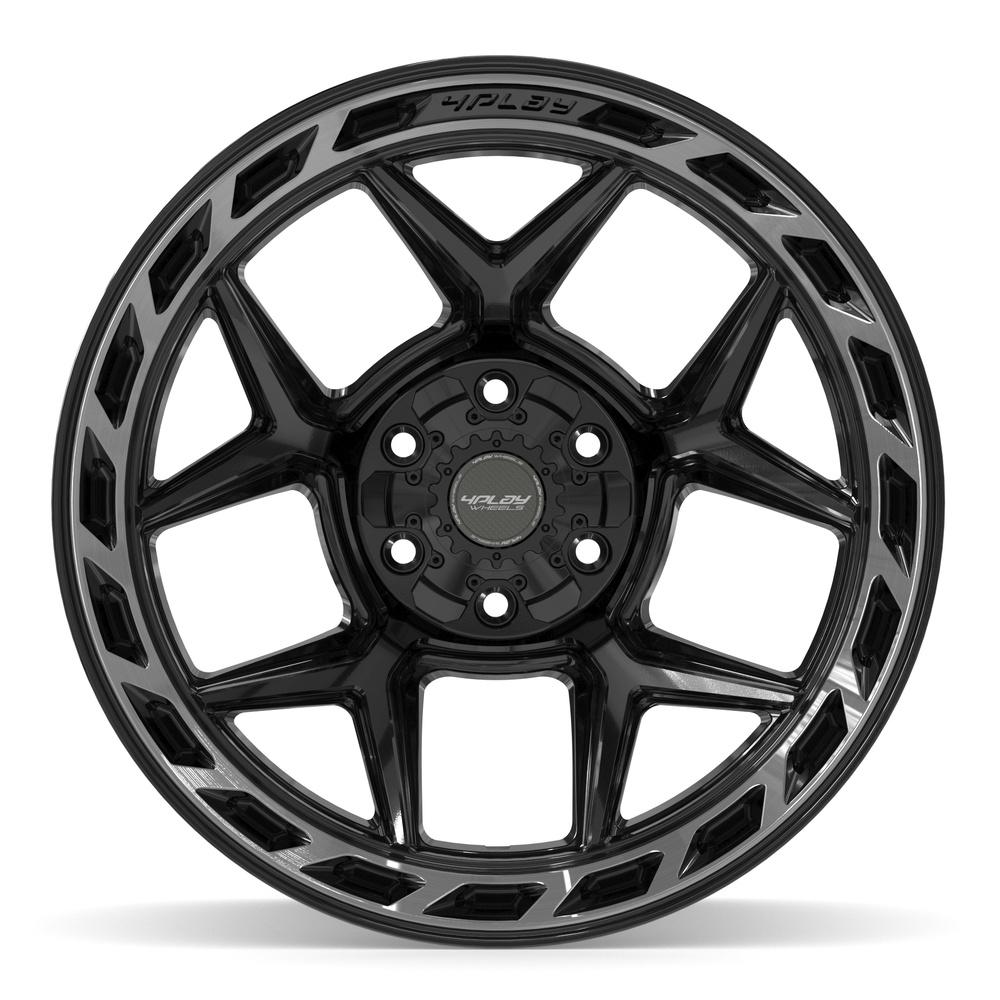 4PLAY 4P55 Wheels - Gloss Black Brushed with Tinted Clear