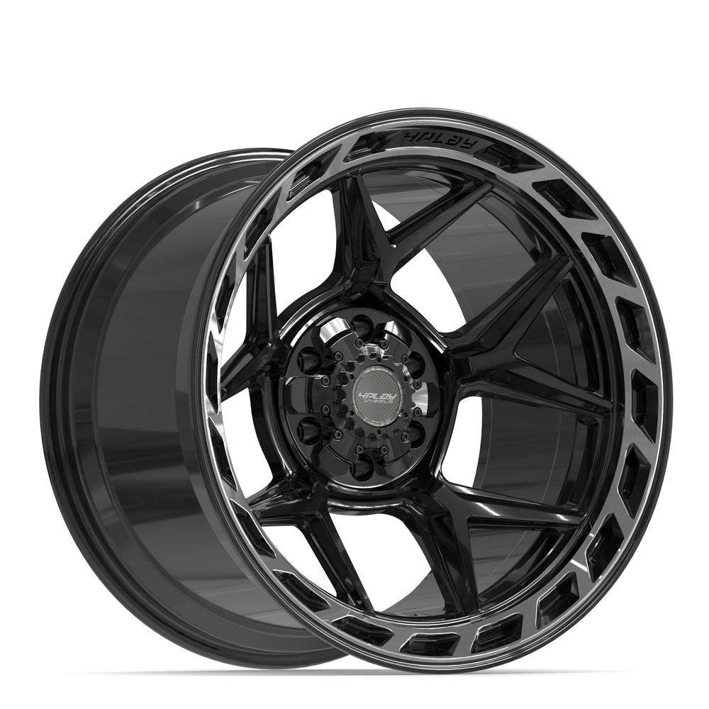 4PLAY 4P55 Wheels - Gloss Black Brushed with Tinted Clear