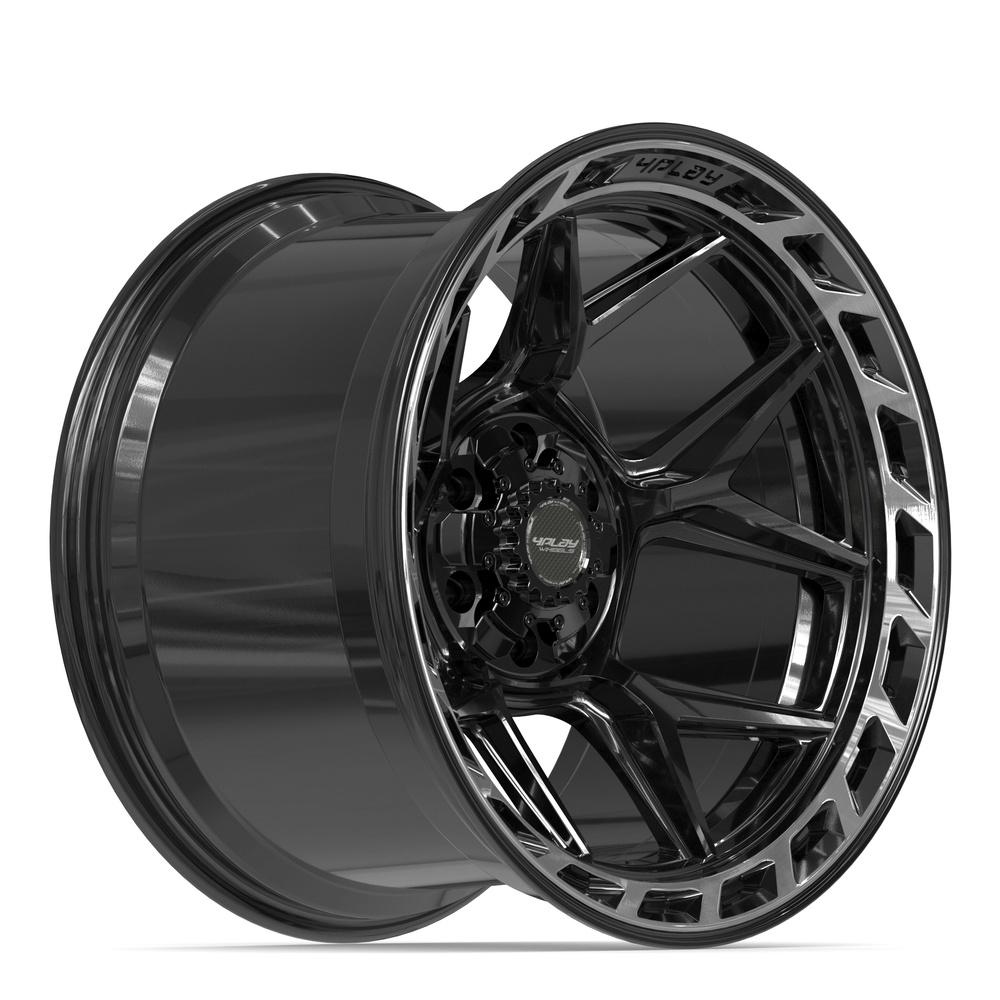 4PLAY 4P55 Wheels - Gloss Black Brushed with Tinted Clear