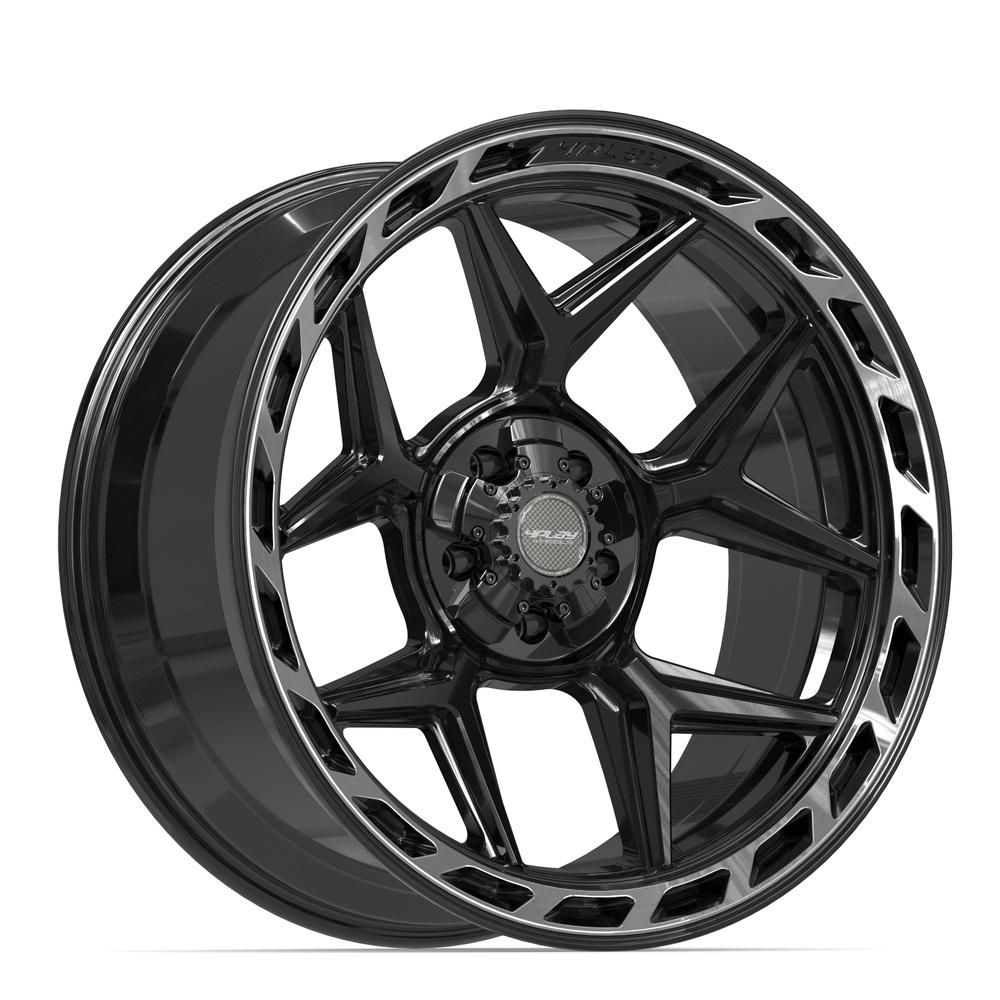 4PLAY 4P55 Wheels - Gloss Black Brushed with Tinted Clear