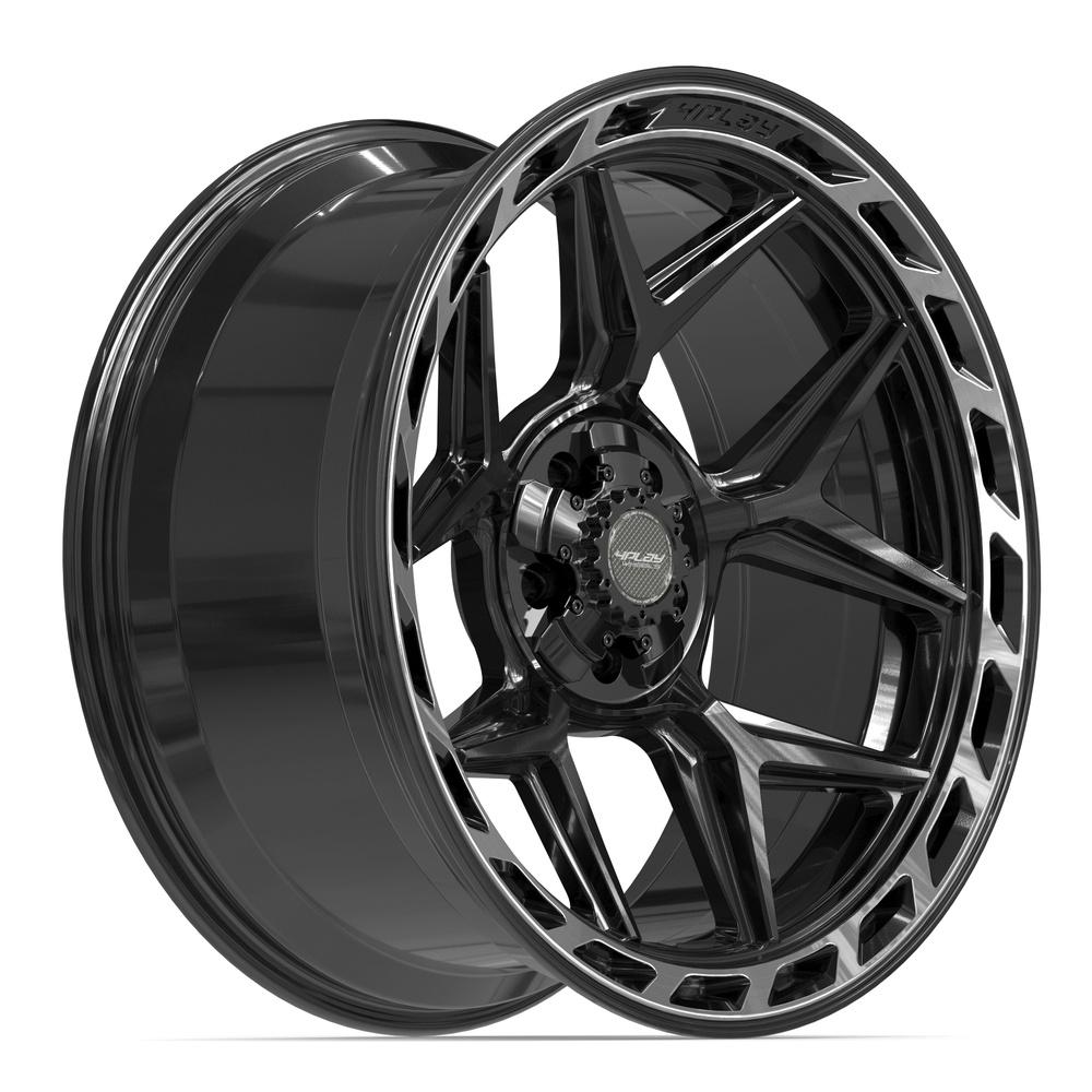 4PLAY 4P55 Wheels - Gloss Black Brushed with Tinted Clear