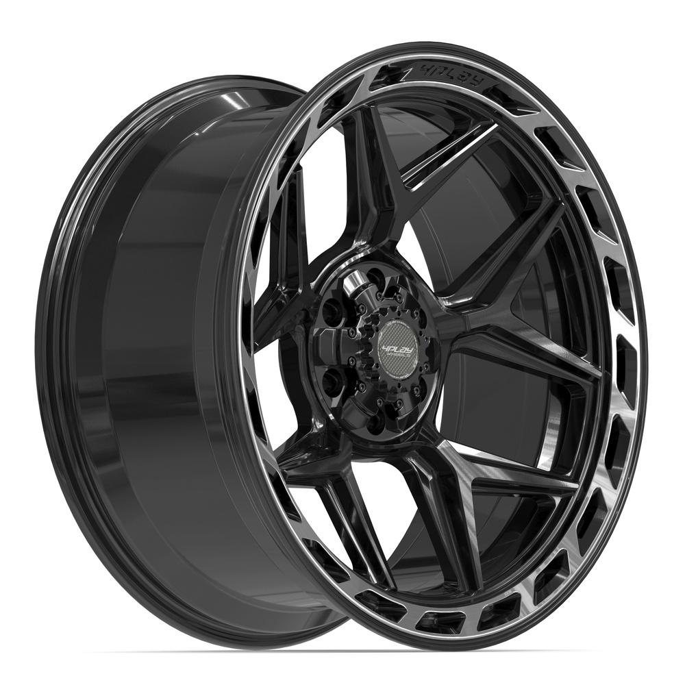 4PLAY 4P55 Wheels - Gloss Black Brushed with Tinted Clear