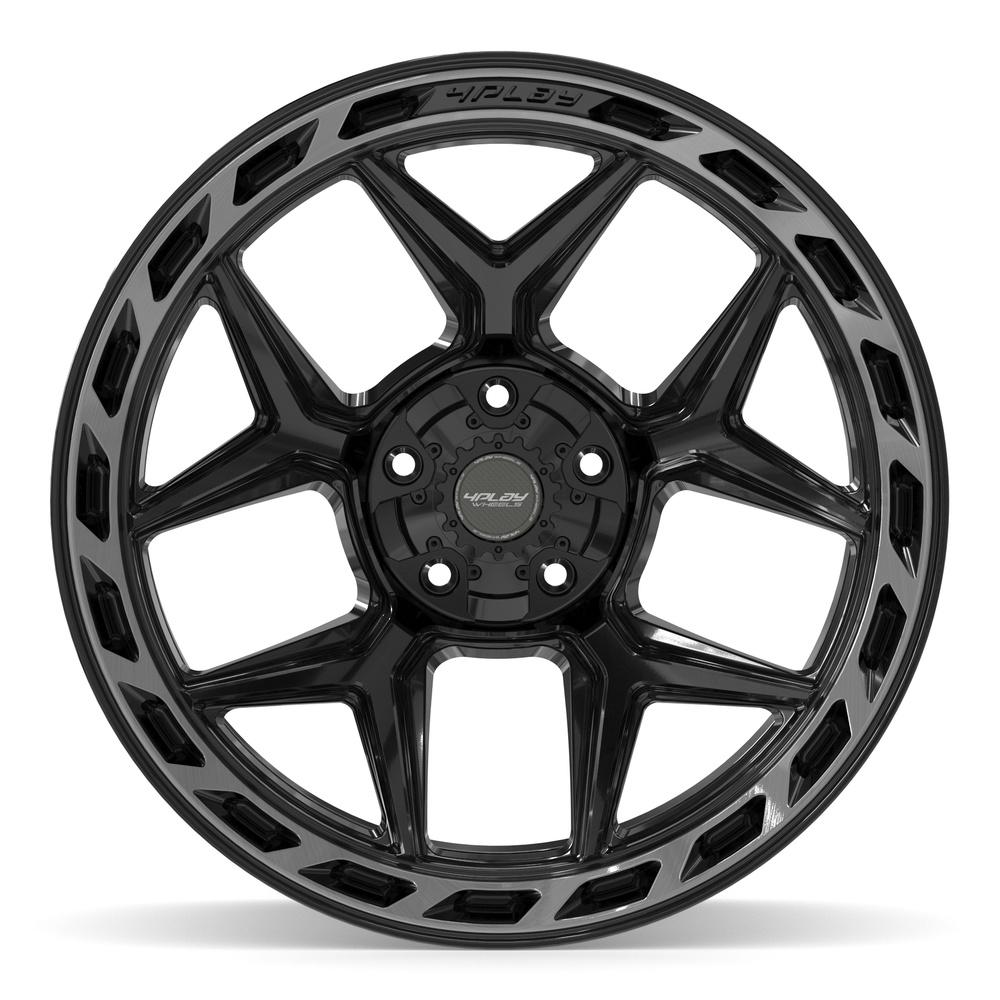 4PLAY 4P55 Wheels - Gloss Black Brushed with Tinted Clear