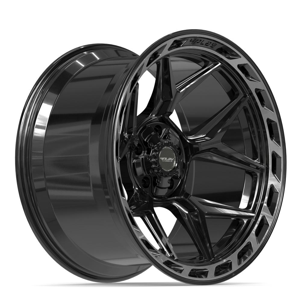 4PLAY 4P55 Wheels - Gloss Black Brushed with Tinted Clear