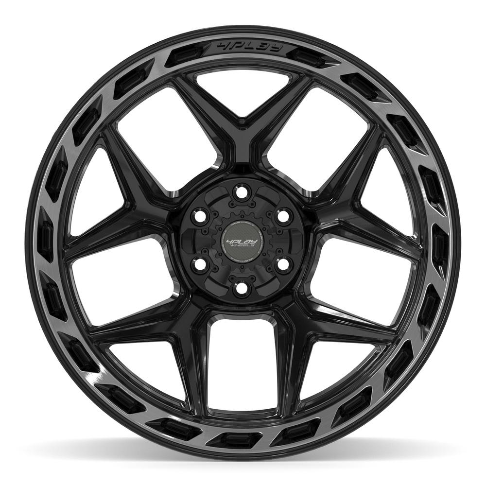 4PLAY 4P55 Wheels - Gloss Black Brushed with Tinted Clear