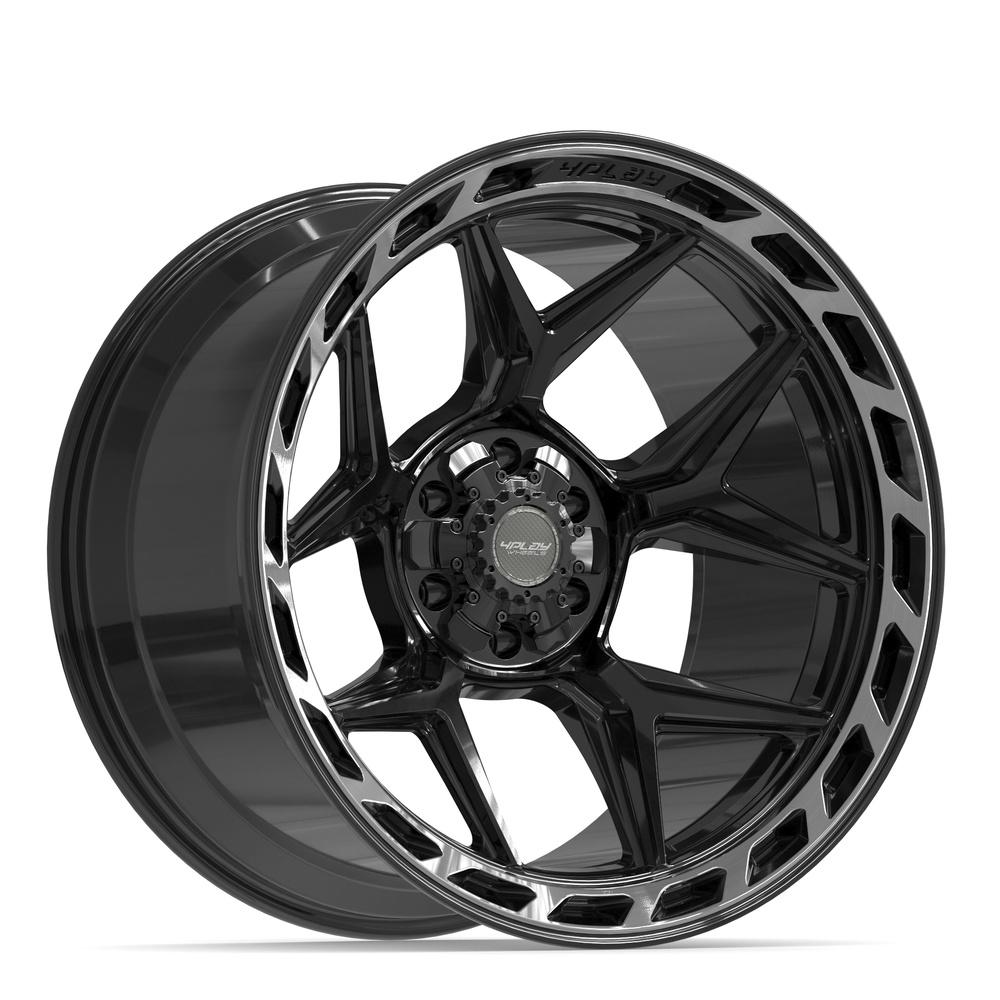 4PLAY 4P55 Wheels - Gloss Black Brushed with Tinted Clear