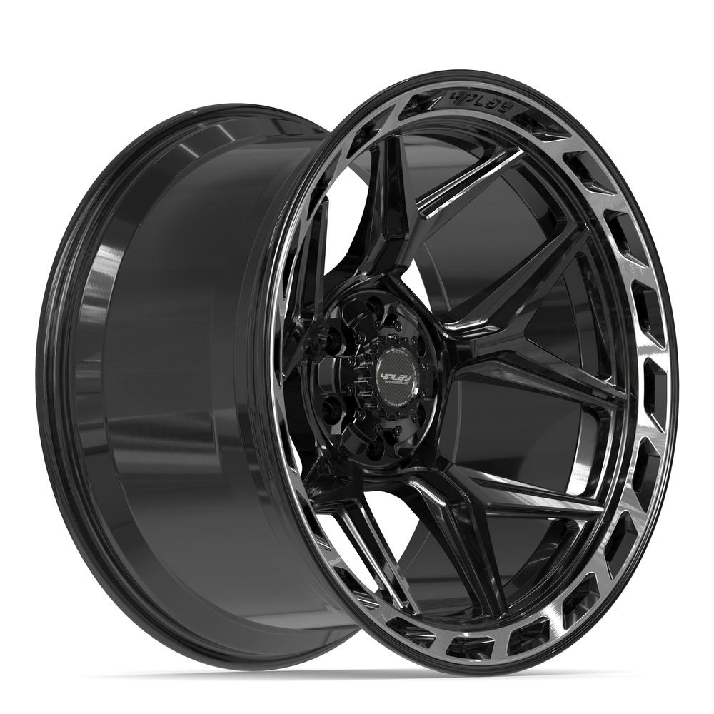 4PLAY 4P55 Wheels - Gloss Black Brushed with Tinted Clear